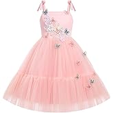 EULIMENE Baby Flower Girl Dress 3D Butterfly Layered Tulle Tutu Dress Princess Birthday Dresses Summer Wedding Party Dresses