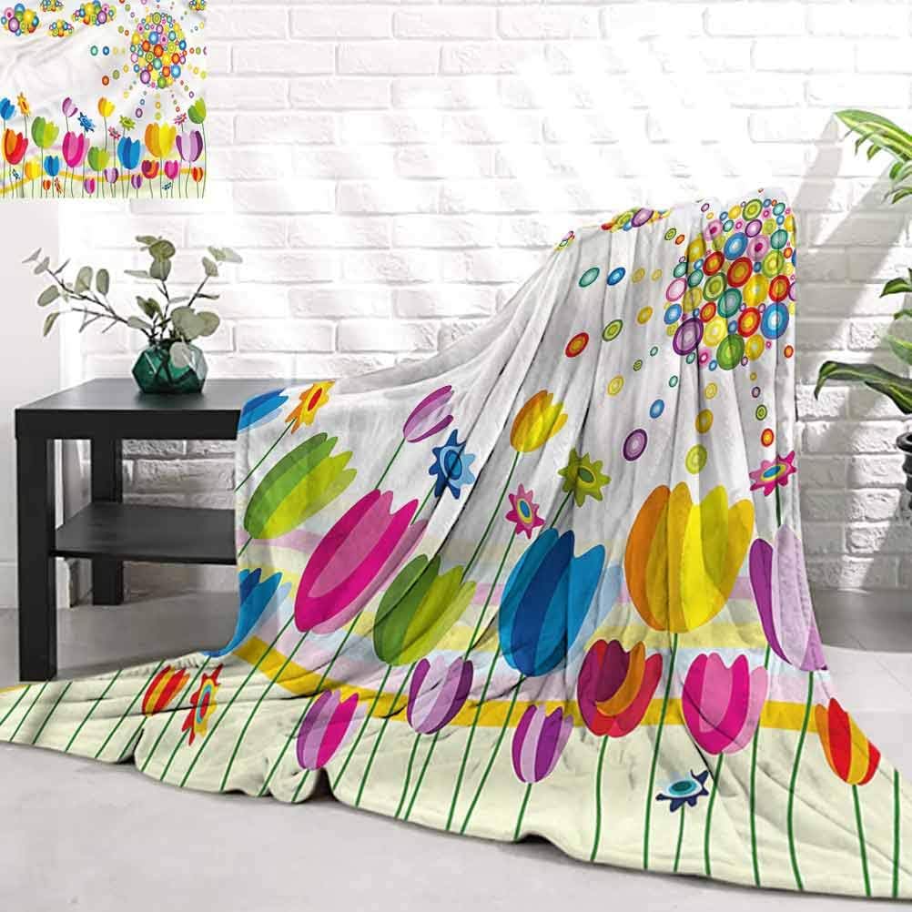 Stevenhome Kids Blanket FloralSpiral Clouds and Bubbles Sofa Blanket for Kids Adult Bed Throw Blanket W60 x L90 inch