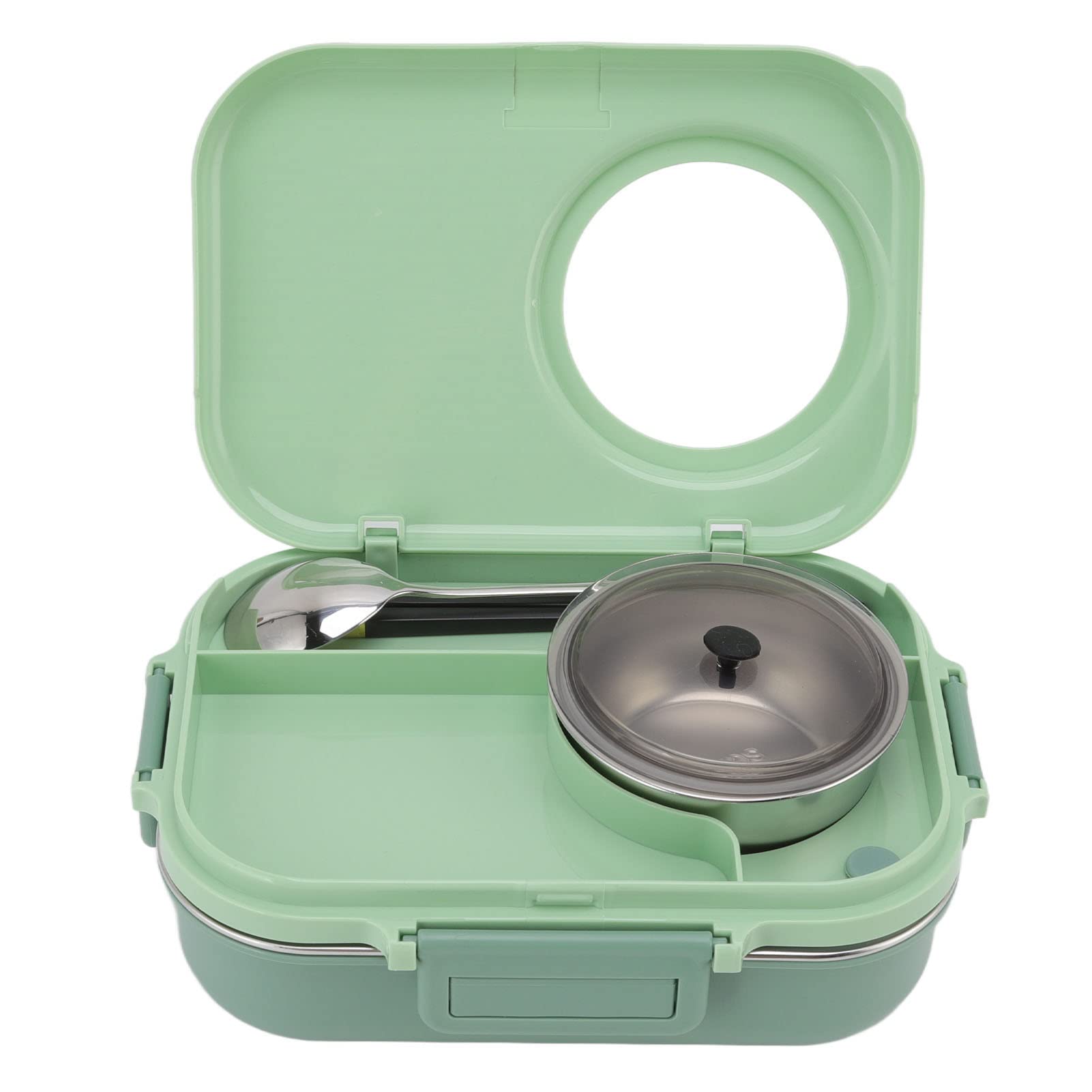 SEAFRONT Bento Boxes for Adults Lunch Box 1100ml Double Layer Multi Compartment Lunch Containers with Utensils (Green)