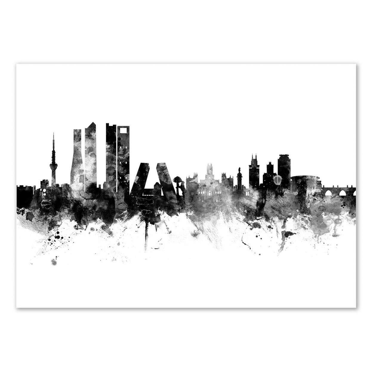 Wall Editions Art-Poster - Madrid Spain Skyline - Michael Tompsett