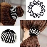 Moveagogo 2pcs Clear Rhinestone Bird Nest Hair Clip For women Expandable Ponytailer Claw Clip Hair Comb (JH)