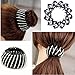Moveagogo 2pcs Clear Rhinestone Bird Nest Hair Clip For women Expandable Ponytailer Claw Clip Hair Comb (JH)
