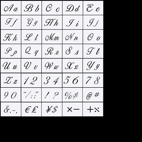 Lot De 40 Pochoirs A Lettres Pour Peinture Sur Bois 40 Pieces De 5 X 8