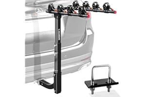 IKURAM R 4 Bike Rack Bicycle Carrier Racks Hitch Mount Double Foldable Rack for Cars, Trucks, SUV's and minivans with a 2" Hitch Receiver