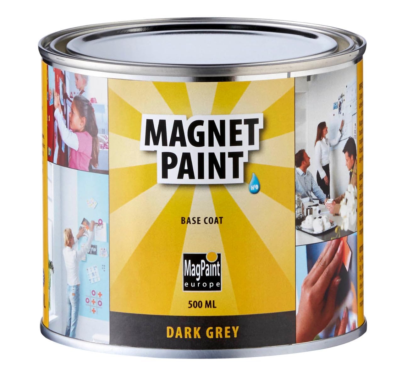 MagPaint Magnetic Paint for Walls, Bedroom, Office, Kitchen, Playroom, Classroom, DIY and Renovation - 0.5 litre - 1sqm Coverage