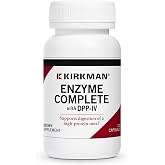 Kirkman Enzyme Complete with DPP-IV, 17 Plant-Based Enzymes, 120 Capsules | Full-Spectrum Digestion Support for a High-Protein Meal, with Fats &amp; Carbs, Gluten Free, Hypoallergenic Gut Health Supplement