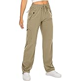 Womens Hiking Pants Quick Dry UPF 50 Lightweight Travel Golf Cargo Safari Pants Zipper Pockets