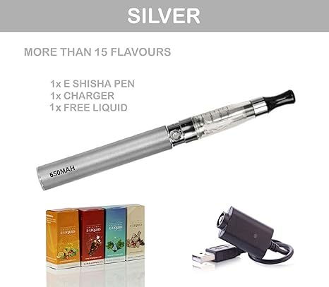 Ego CE4 E-Shisha Elektro-Zigarette aufladbar, Dampfzigarette in Silber