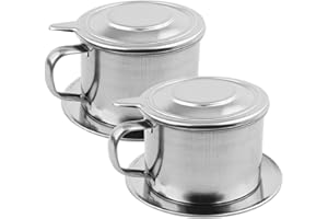 Vietnamese Coffee Dripper Set of 2 Stainless Steel Vietnamese Coffee Filter 3.3x2.5in Reusable Phin Maker for Strong Espresso
