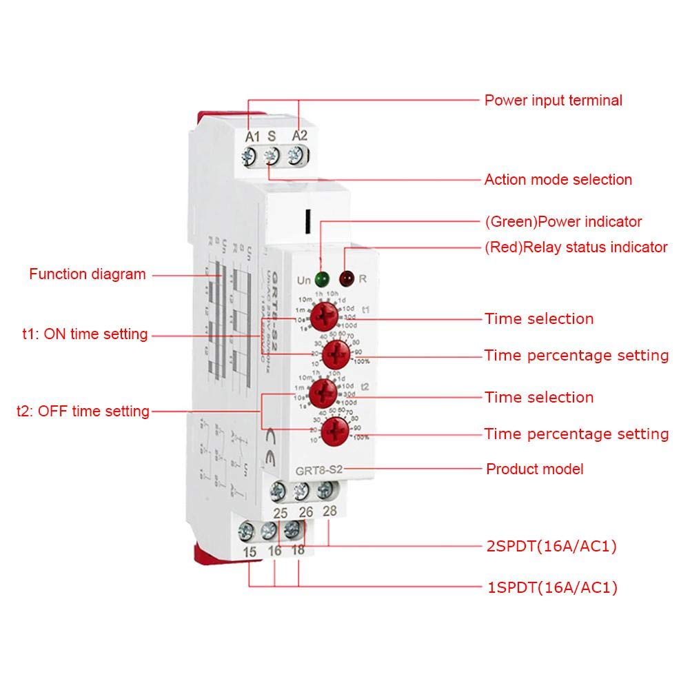 Новый многофункциональный GRT8-M2 реле времени с 10 функция выбора 16A AC/DC12V-