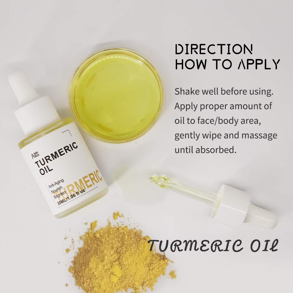 ANAIRUI Turmeric Facial Oil, Premium Anti-Aging Skin Oil, Face Moisturizer Oil, Radiant Glow Face Oil for All Skin Types, 1.06oz: Beauty