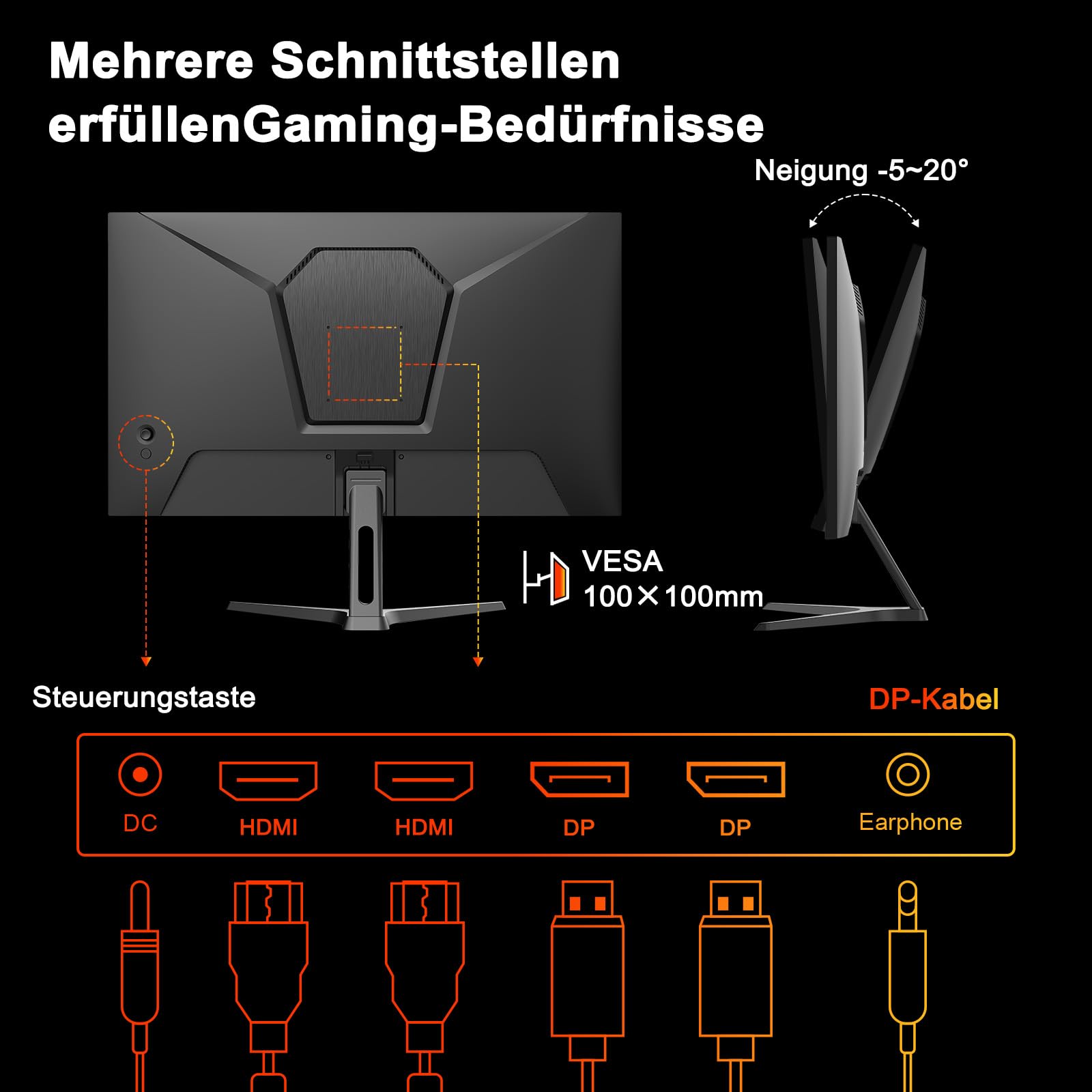 Minifire Gaming Monitor 27 Zoll - WQHD(2560×1440p),200 Hz, 1ms(OD) | HDR, Adaptive Sync-Technologie, Motion Blur Reduction Technologie | Schnelles IPS-Panel (MFG27F4Q-200) 6