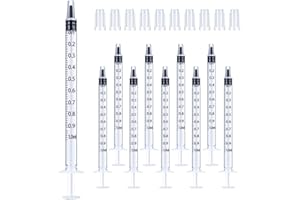 BSEWENERTE 30Pcs 1ml Syringes with Cap Oral Dispenser Syringe, 1cc Plastic Small Syringes for Colostrum Collect Feeding Pets,No Needle Individually Sterile Warpped