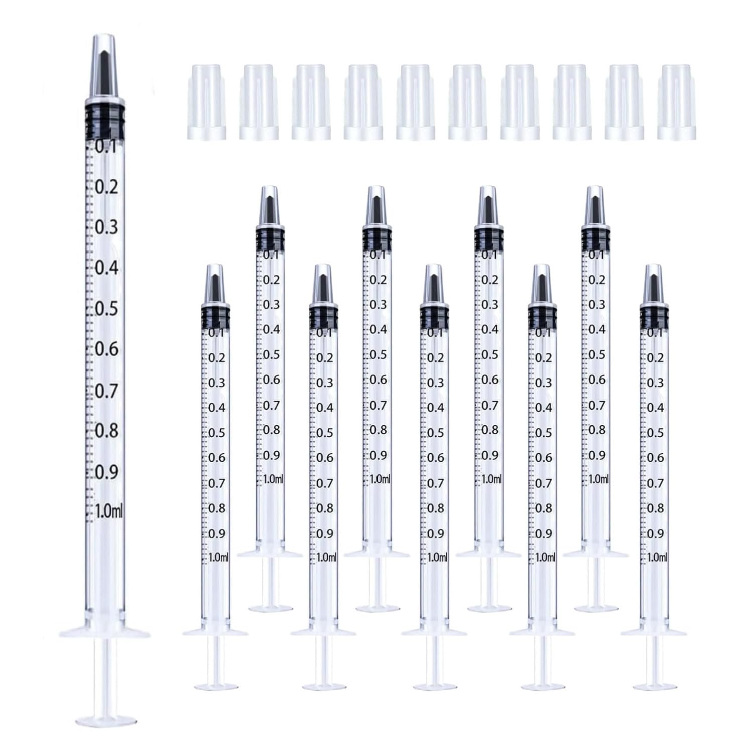Photo 1 of 30Pcs 1ml Syringes with Cap Oral Dispenser Syringe, 1cc Plastic Small Syringes for Colostrum Collect Feeding Pets,No Needle Individually Sterile Warpped