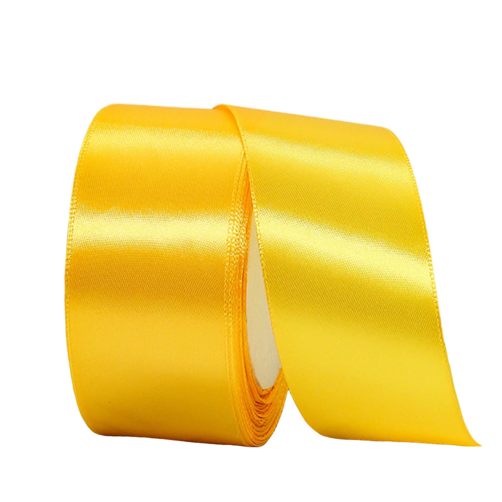 Wide Golden Yellow Ribbon 40mm Satin Ribbons for Gift Wrapping,22m 1.5Inch Silk Thick Wrapping Ribbon Yellow for Crafting,Christmas,Wedding Car,Bouquets,Party,Cake Decorations