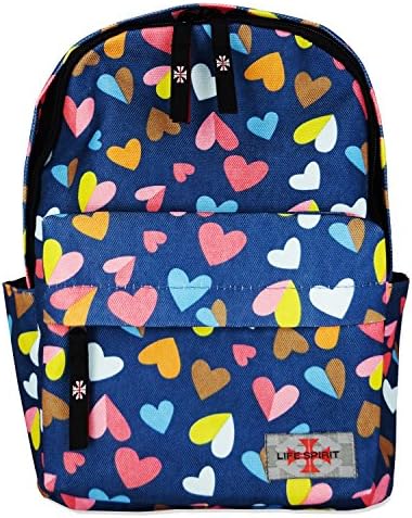 Backpack for Kids Made with Canvas Material in Colorful Hearts Print