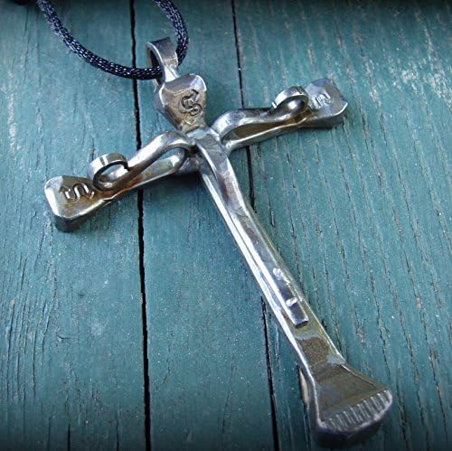 Crucifix/Cross Necklace Pendant made with Authentic Horseshoe Nail Handmade in New Hampshire USA