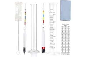 AOAUTO Hydrometer for Home Brew Beer,Triple Scale Hydrometer for Wine Kombucha Making Test Kit Supplies,Specific Gravity,Brix and ABV Beer Hydrometers and Test Jar(2 Sets)