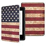MoKo Case for Kindle Paperwhite, Premium Thinnest and Lightest PU Leather Cover with Auto Wake / Sleep for Amazon All-New Kindle Paperwhite (Fits 2012, 2013, 2015 and 2016 Versions), US Flag