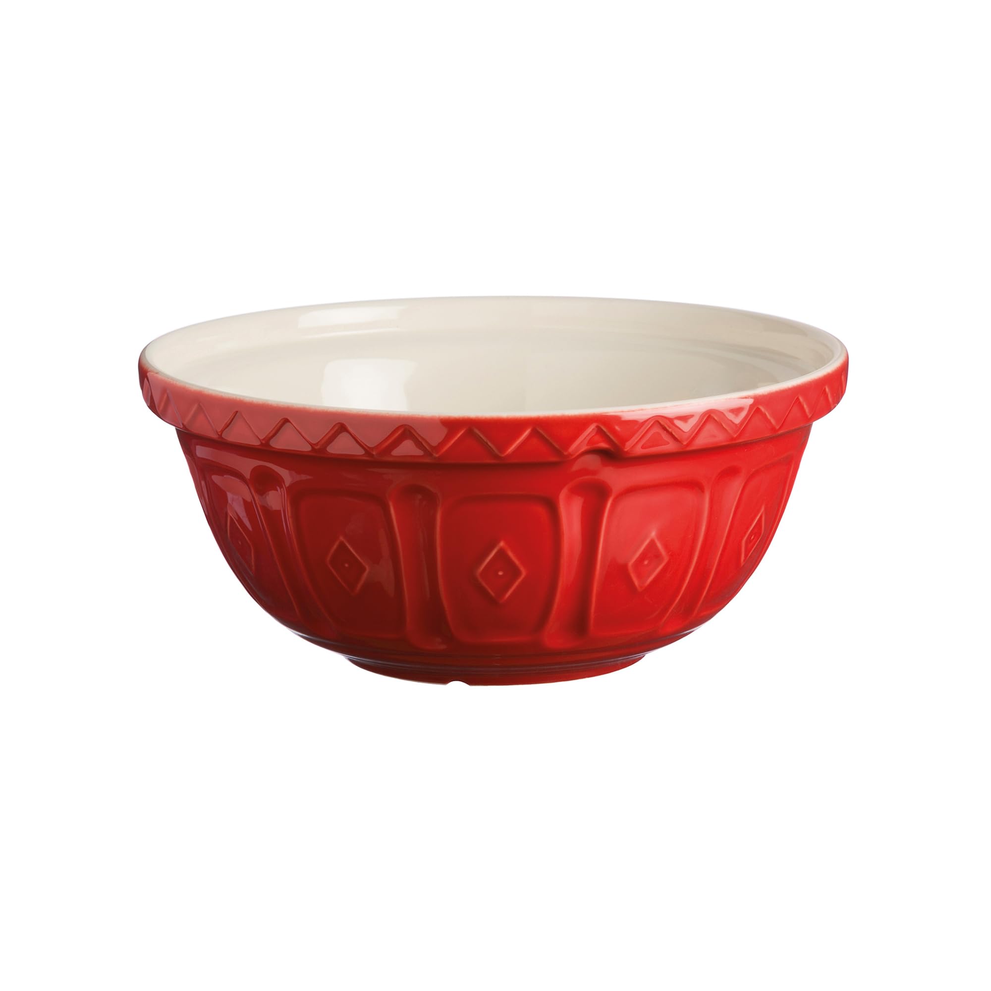 Mason Cash Colour Mix Red Mixing Bowl | 2.7 Litre Capacity | Earthenware Bowl with Classic Pattern Design | Dishwasher Safe | Ideal for Baking, Bread, Pastry, Cakes & Cookies, Dimensions 26 cm x 12 cm