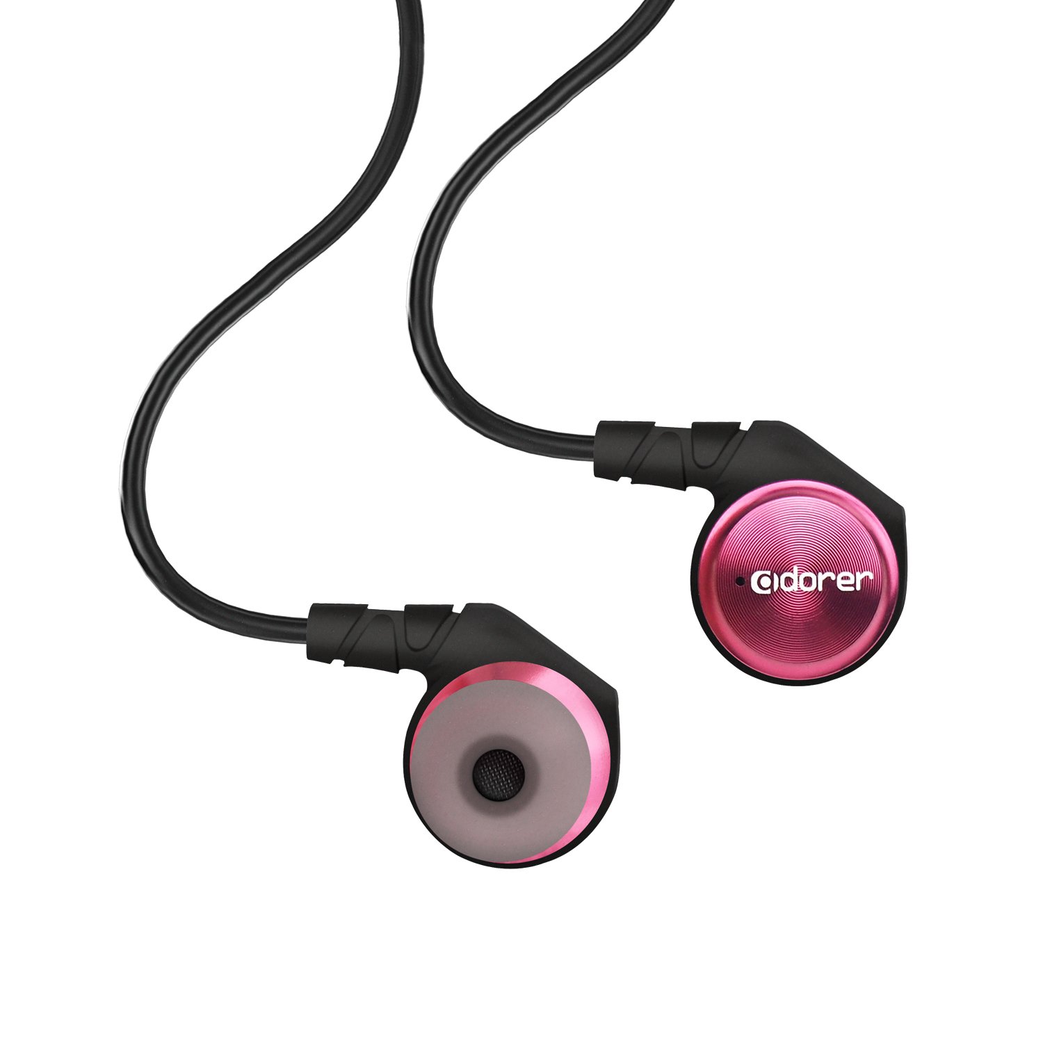 Adorer M9 Hochwertiger Geräuschisolierender In-Ear Kopfhörer mit Mikrofon, Aluminiumgehäuse 3,5mm Klinkenstecker Ohrhörer - Rot