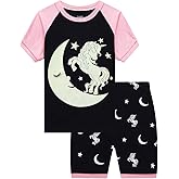 Popshion Baby Girls Pajamas Short Sleeve Cotton Jammies Toddler Girl Summer Clothes Short Sets 2 to 10 Years