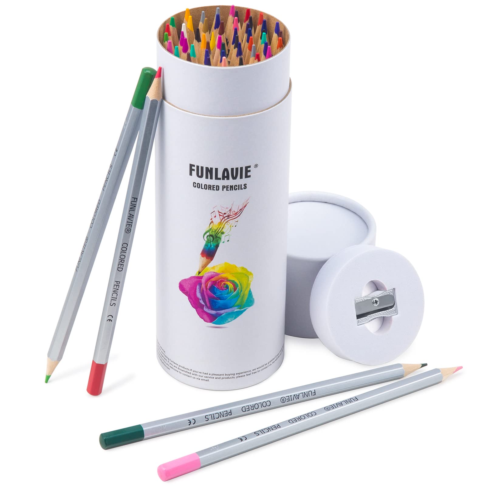 FUNLAVIE 48 Colouring Pencils Set for Adult Coloring Books, Illustration and Sketching with Storage Case, Ideal for Drawing, Blending & Shading, Coloured Art Supplies for Beginner & Artist