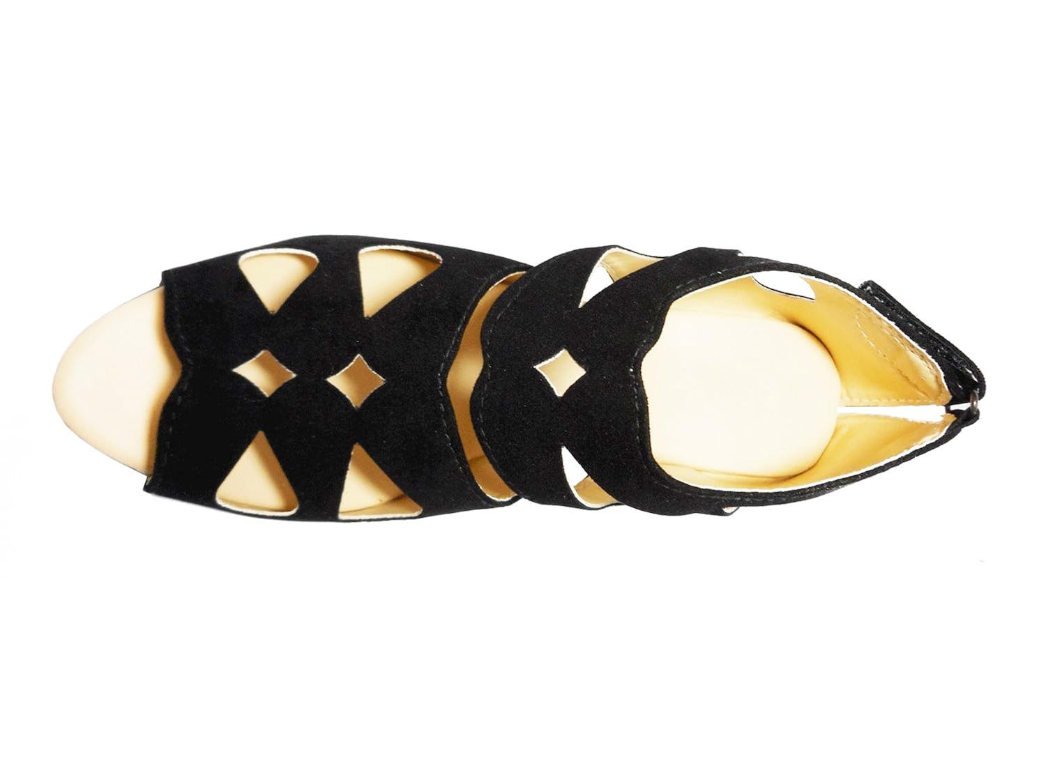 kanchan women's black wedges sandal