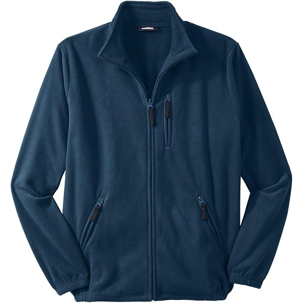 KingSize Men's Big & Tall Quarter Zip-Front Fleece Jacket - L