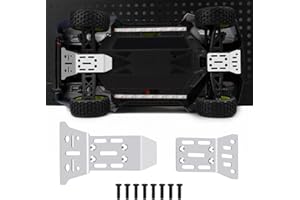 BRKRC RC Chassis Armor Guard Plate, Stainless Steel Front Rear Chassis Armor Protection Skid Plate for Arrma 1/14 Mojave GROM Upgrade Parts