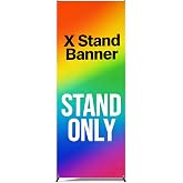 4U Media&amp;Displays Premium X Banner Stand 24"x72" 1 UNIT | Fits 24"&ndash;31.5" W x 63"&ndash;72" H banners. Lightweight, portable, and easy to set up for indoor events and displays.