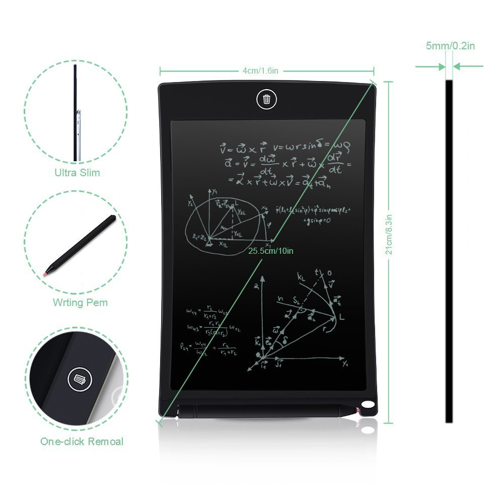 SinoPro 8.5 Inch LCD Writing Tablet Digital Handwriting Pad Drawing Board with Stylus Built-in Button Battery as Gift for Kids, Designer, Teacher, Student and Business Use (Blue)