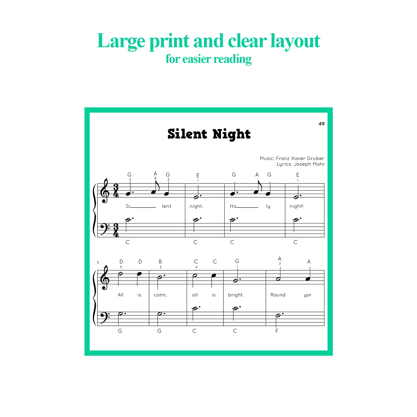 Christmas Carols for Piano. Beginner Christmas Sheet Music Book for Kids and Adults (+Free Audio) (#1 in Series)