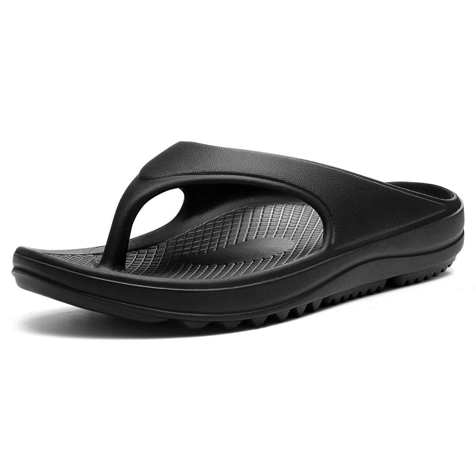 Photo 1 of shevalues Orthopedic Sandals for Women Arch Support Recovery Flip Flops Pillow Soft Summer Beach Shoes, Black 40 (8.5-9 Women/7-7.5 Men)