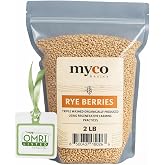 Bulk Rye Berries - Certified 100% Organic - Extra Clean - Great for Mushroom Spawn, Cooking, Brewing & Distilling - Triple Wa