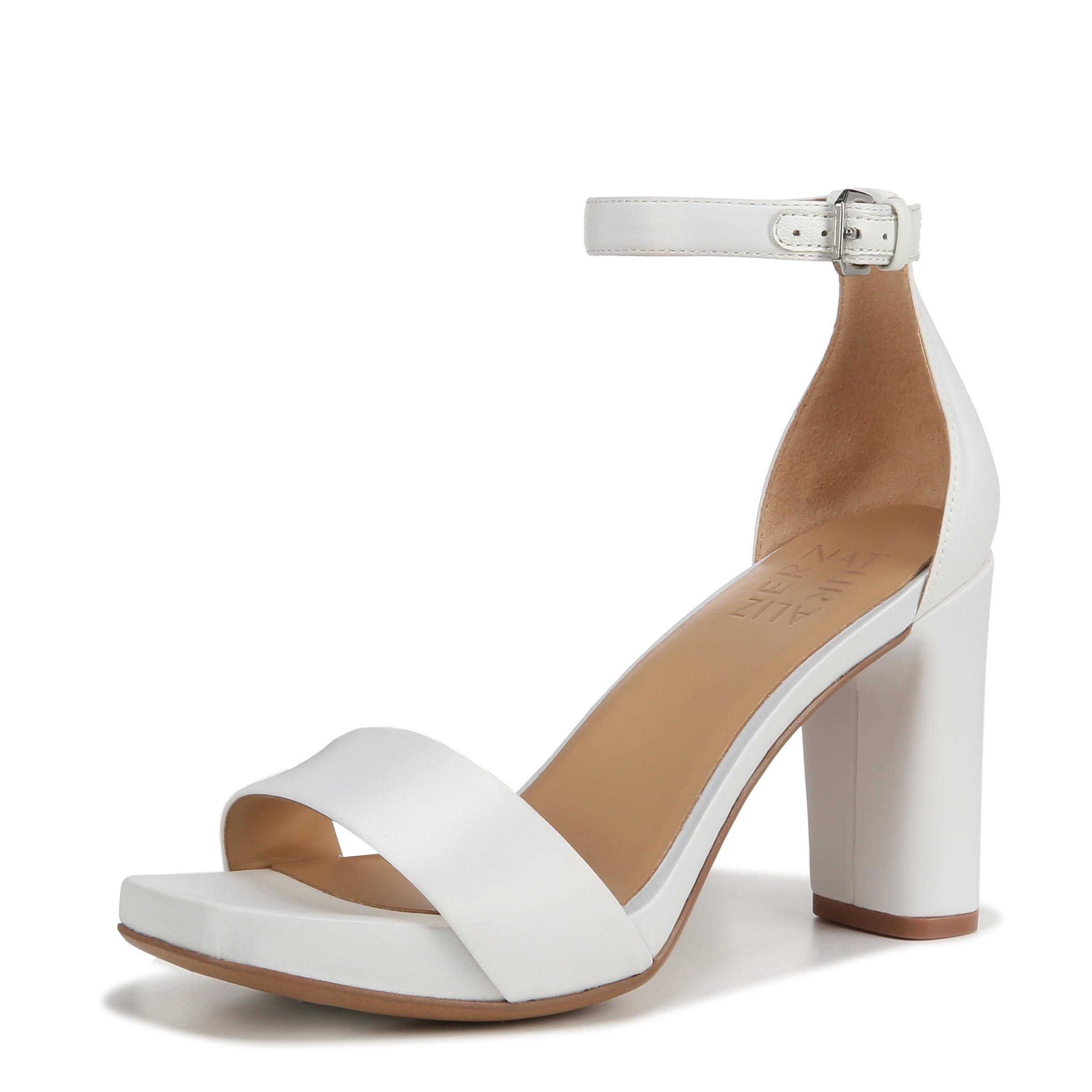 Photo 1 of Naturalizer Womens Joy Sandal Pearl White Satin Fabric 5.5 M