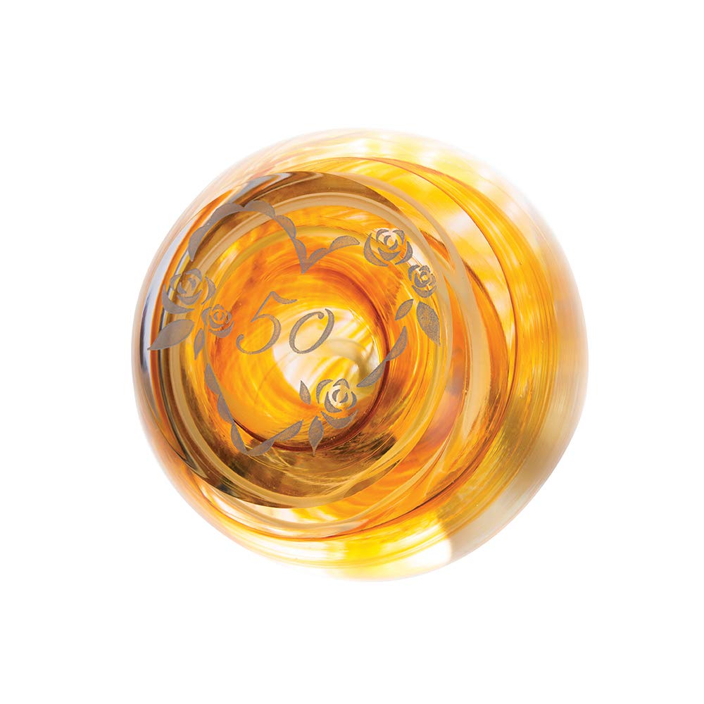 Caithness Glass U16028 Celebration-50, Gold, 8x8x8 cm