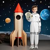 Aomig Kids Astronaut Costume Unisex Space Jumpsuit Helmet Glove Set view 7