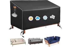 DOCEPERT Patio Furniture Covers Waterproof,Outdoor Couch Cover Waterproof with Buckle Straps and Handle,Outdoor Lawn Sofa Cover Heavy Duty fits up to Durable 2-Seater or 3-Seater -79"W x 38"D x 35"H,Black