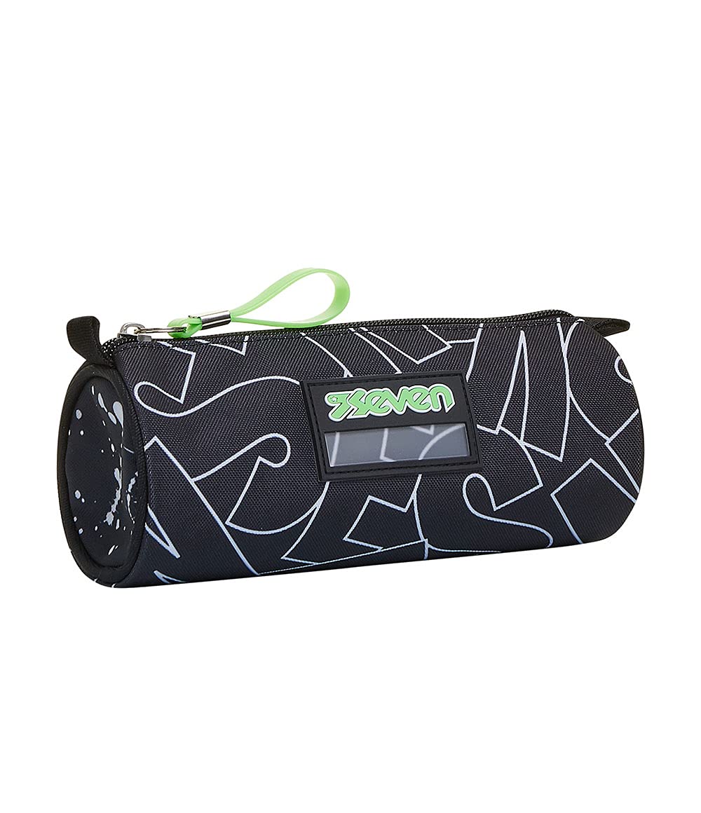 Seven Pencil case - Pen bag, multicolor, Box for Stationery, Pen Pouch for Teen Girls and Boys, Perfect for School Supplies, black, COOL TYPE