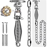 SELEWARE Hammock Chair Hanging Kit, Stainless Steel Bearing Swing Hanger with Heavy Duty Spring and Chain, Ceiling Mount for Hanging Indoor Outdoor Swing, Hammock Chair, Heavy Punching Bags