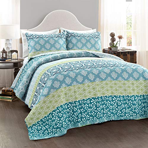 Compare Price blue and green striped quilt on