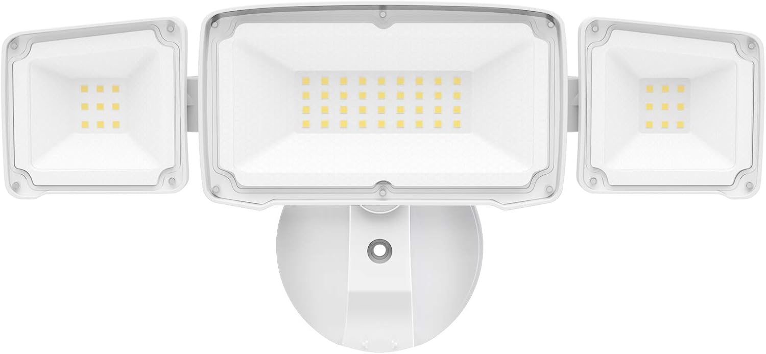 Amico 3500LM LED Security Light, 30W Super Bright Outdoor Flood Light, ETL- Certified, 5000K, IP65 Waterproof, 3 Adjustable Heads for Garage, Patio, Garden, Porch&Stair(White Light): Home Improvement