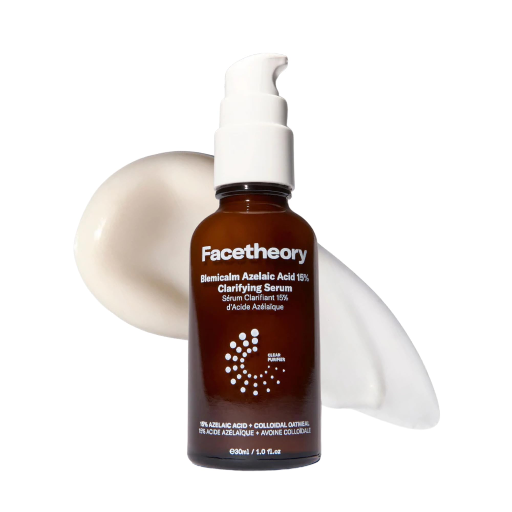 facetheory Blemicalm Azelaic Acid 15% Clarifying Serum (Unscented) - Control Blemishes, Redness & Breakouts with Powerful Azelaic Acid Serum - Azelaic Acid Cream for Clearer Skin (30 ml)
