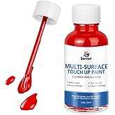 Red Touch Up Paint High-Gloss Apple Red Multi Surface Acrylic Touch Up Paint Pen Scratch Repair for Metal,Wall,Cabinets,Appliances,Wood,Door,Furniture,Enamel 1.5 Fl Oz
