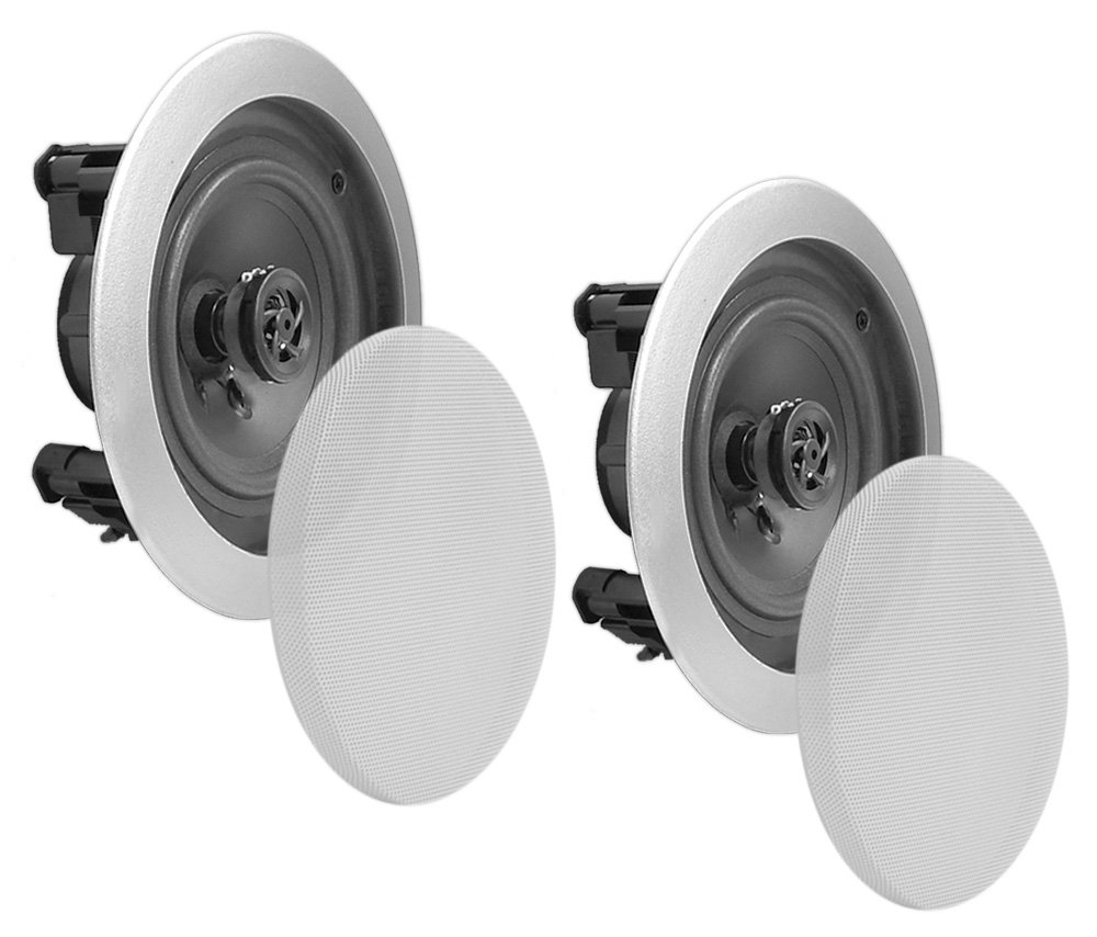 5.25” Ceiling Wall Mount Speakers Pair of 2Way Midbass Woofer