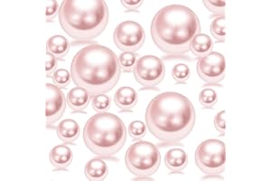CUSMATION 20mm 14mm 10mm 100PCS Pink Beads for Centerpiece Vases, No Hole Faux Pearl Beads, Vase Filler Pearls, Floating Candle for Home Wedding Table Decor