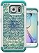 S7 Edge Case, MagicSky [Shock Absorption] Studded Rhinestone Bling Hybrid Dual Layer Armor Defender Protective Case Cover for Samsung Galaxy S7 Edge (Flower)
