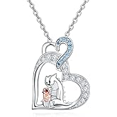 Palpitate Cute Animal Necklaces 925 Sterling Silver Elephant/Koala/Dinosaur/Giraffe/Bear/Frog Pendant Necklaces Jewelry Christmas Gifts for Mother Friends Sister