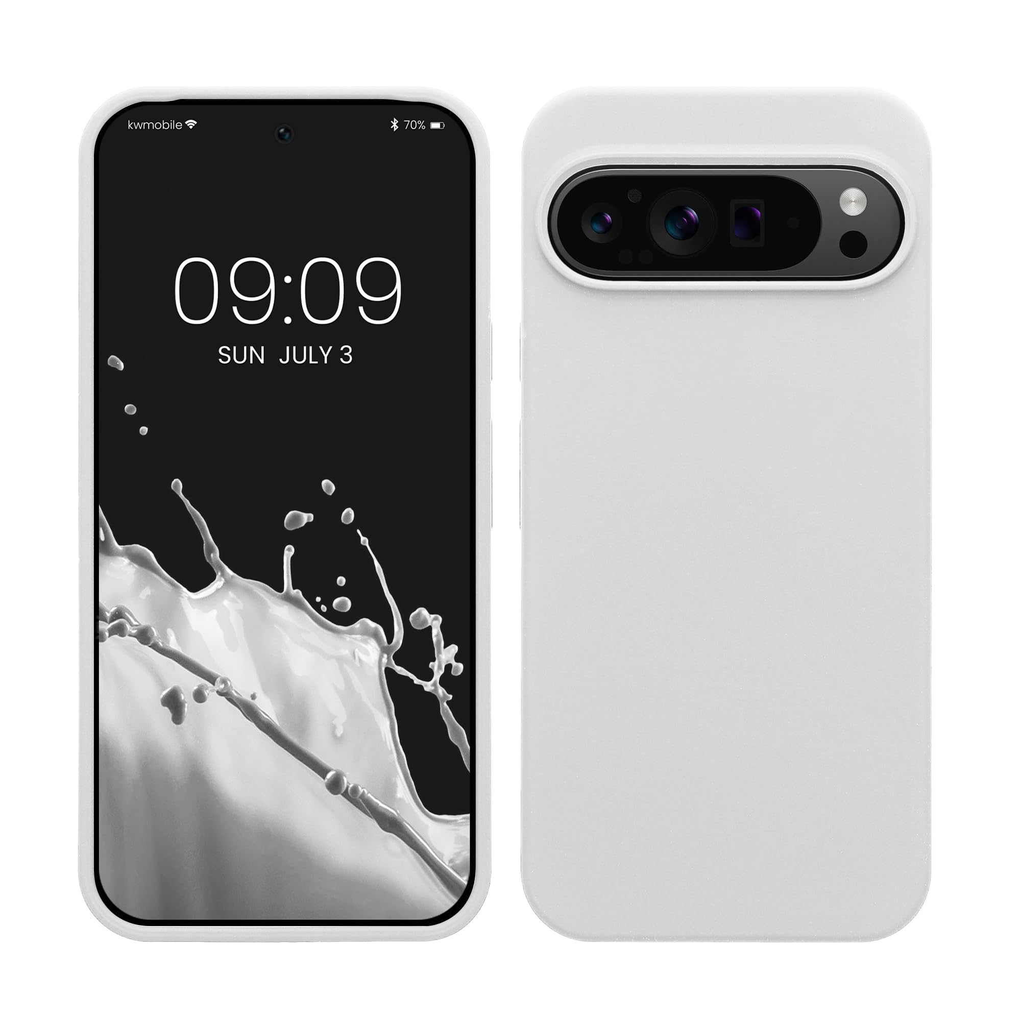 kwmobile Case Compatible with Google Pixel 9 Pro XL Case - TPU Silicone Phone Cover with Soft Finish - White Matte